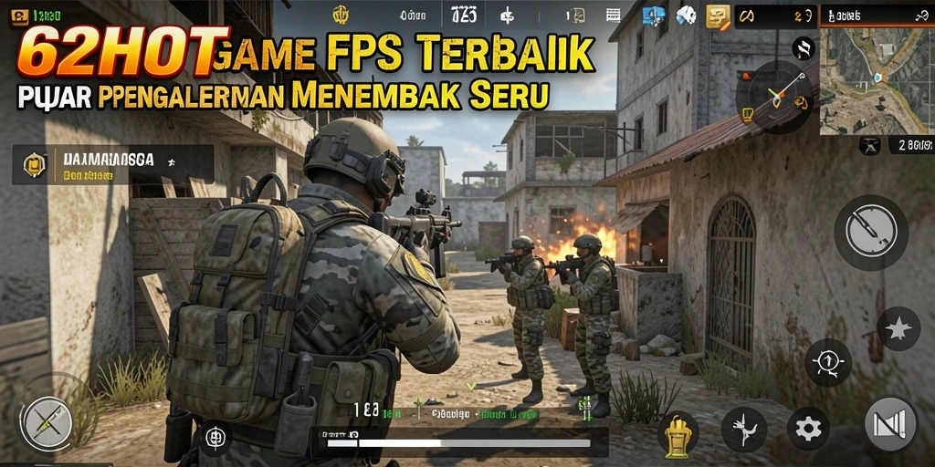 Tampilan epic dari gameplay menembak di 62HOT.