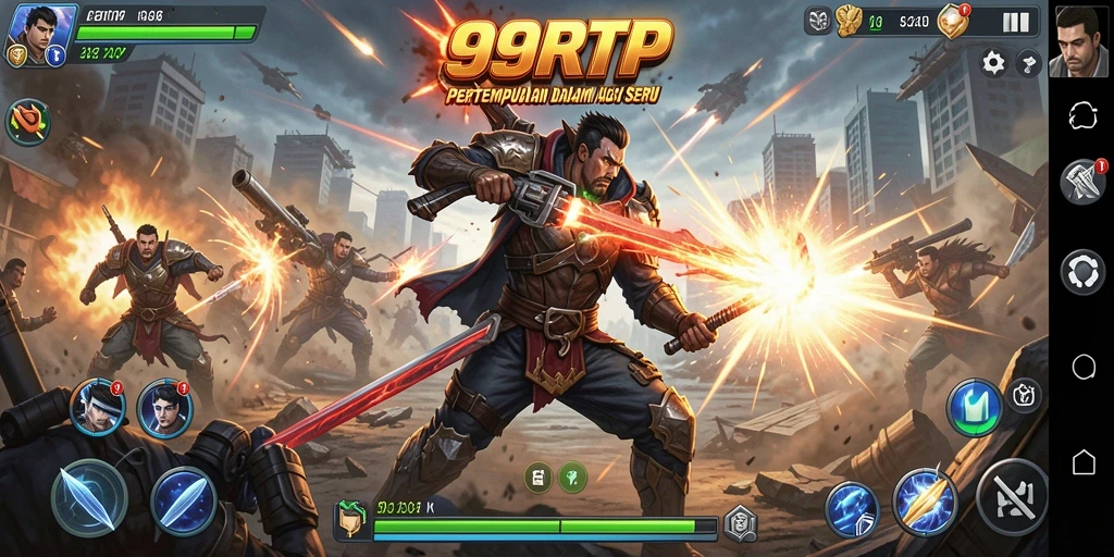 Tampilan gameplay 99RTP dengan aksi pertempuran yang mengesankan.