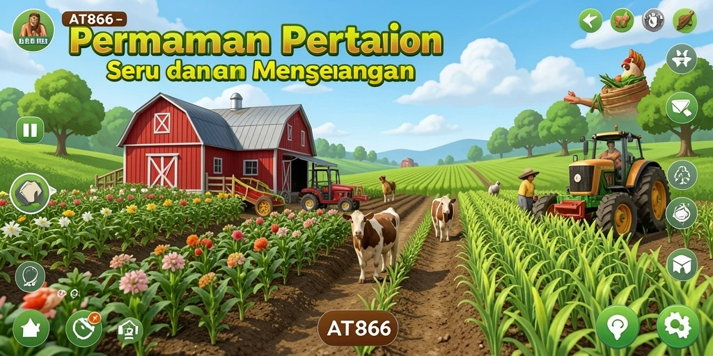 Tampilan gameplay AT866 yang menampilkan petualangan pertanian yang seru.