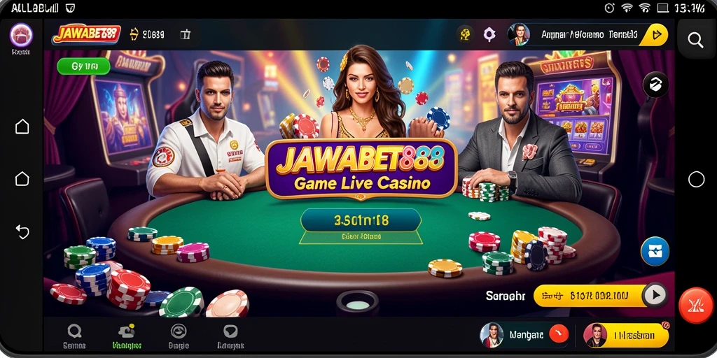 Tampilan gameplay Live Casino JAWABET88 dengan dealer langsung yang menghibur.