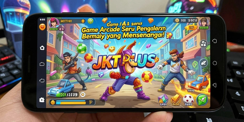 Screenshot permainan JKTPLUS yang menunjukkan aksi seru dalam gameplay.