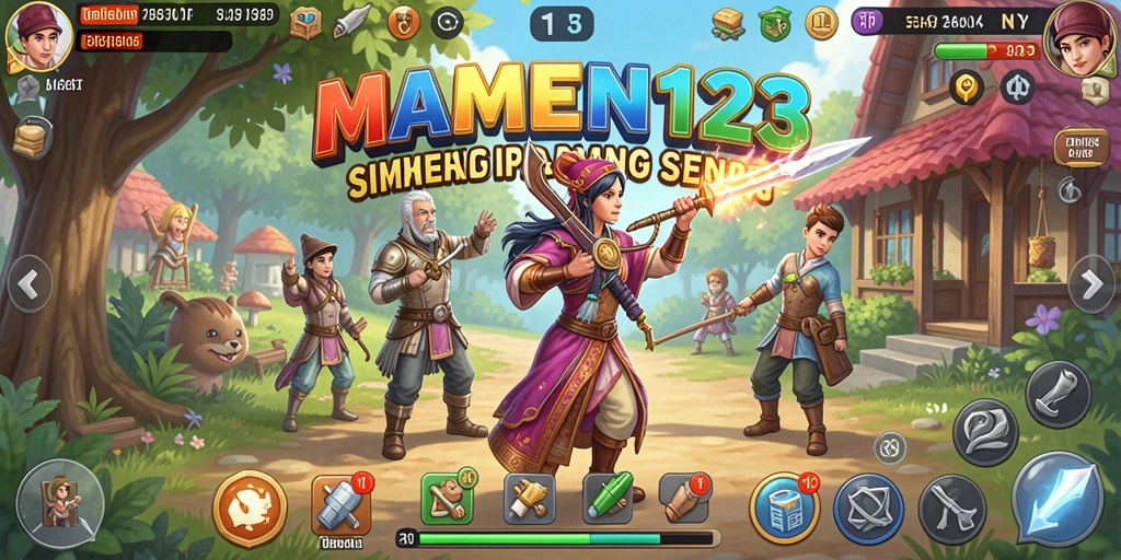 Tampilan gameplay seru di MAMEN123 dengan interaksi sosial yang menyenangkan.