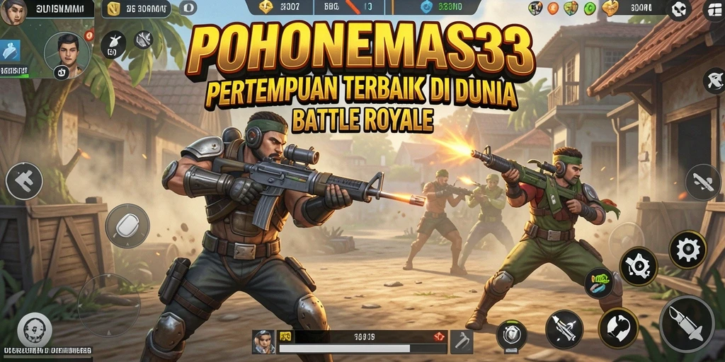 Tampilan intense gameplay pertempuran di hutan POHONEMAS33.
