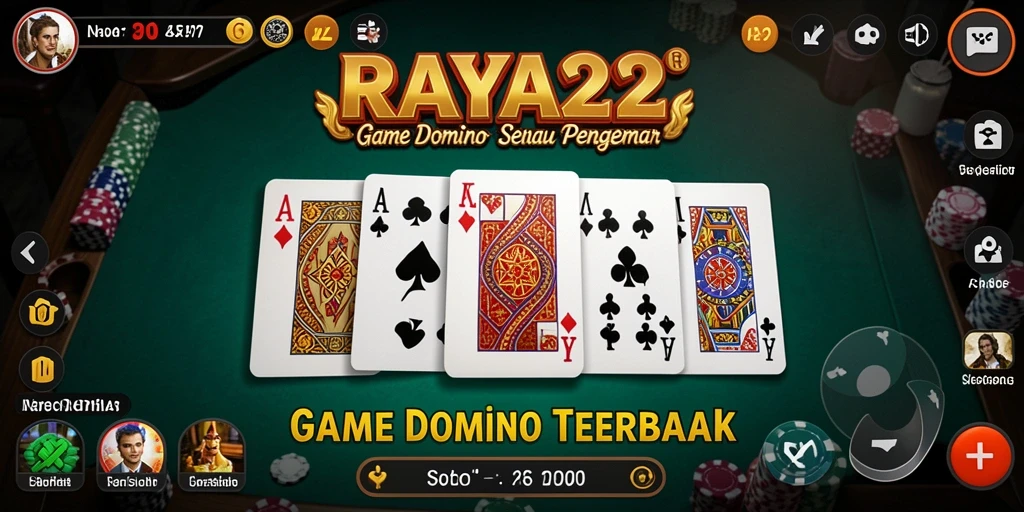 Tampilan gameplay RAYA22 yang mendebarkan dalam permainan Domino.