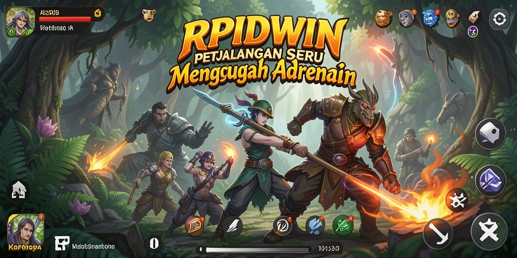 Screenshot utama RPIDWIN menampilkan aksi seru dalam perjalanan petualangan.