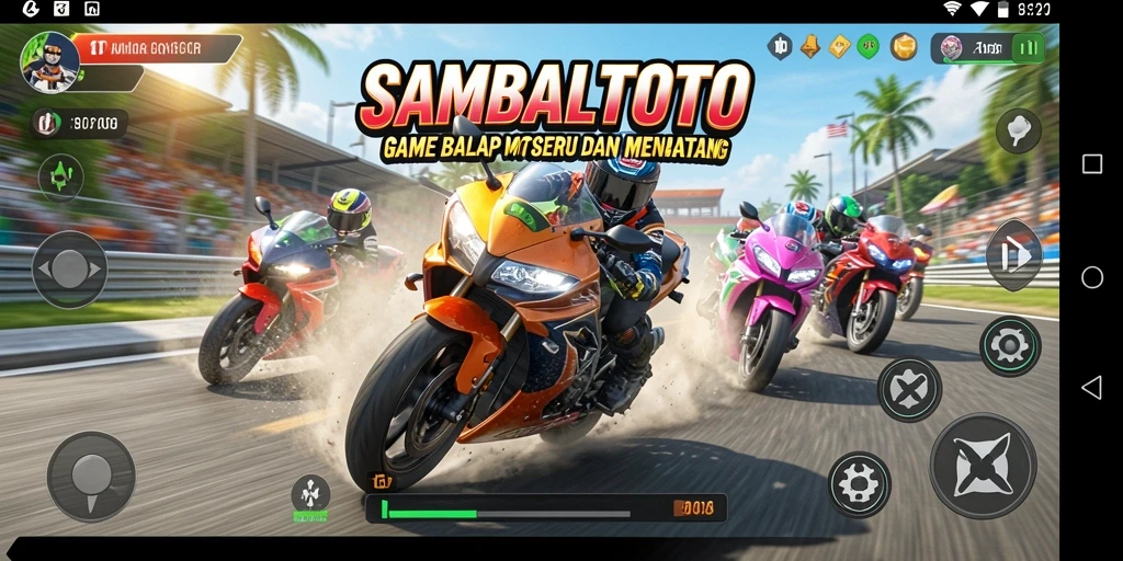 Tampilan menarik dari gameplay balap motor dalam SAMBALTOTO.