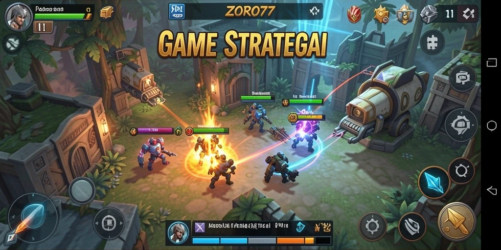 Tampilan gameplay seru dan strategi dalam ZORO77.